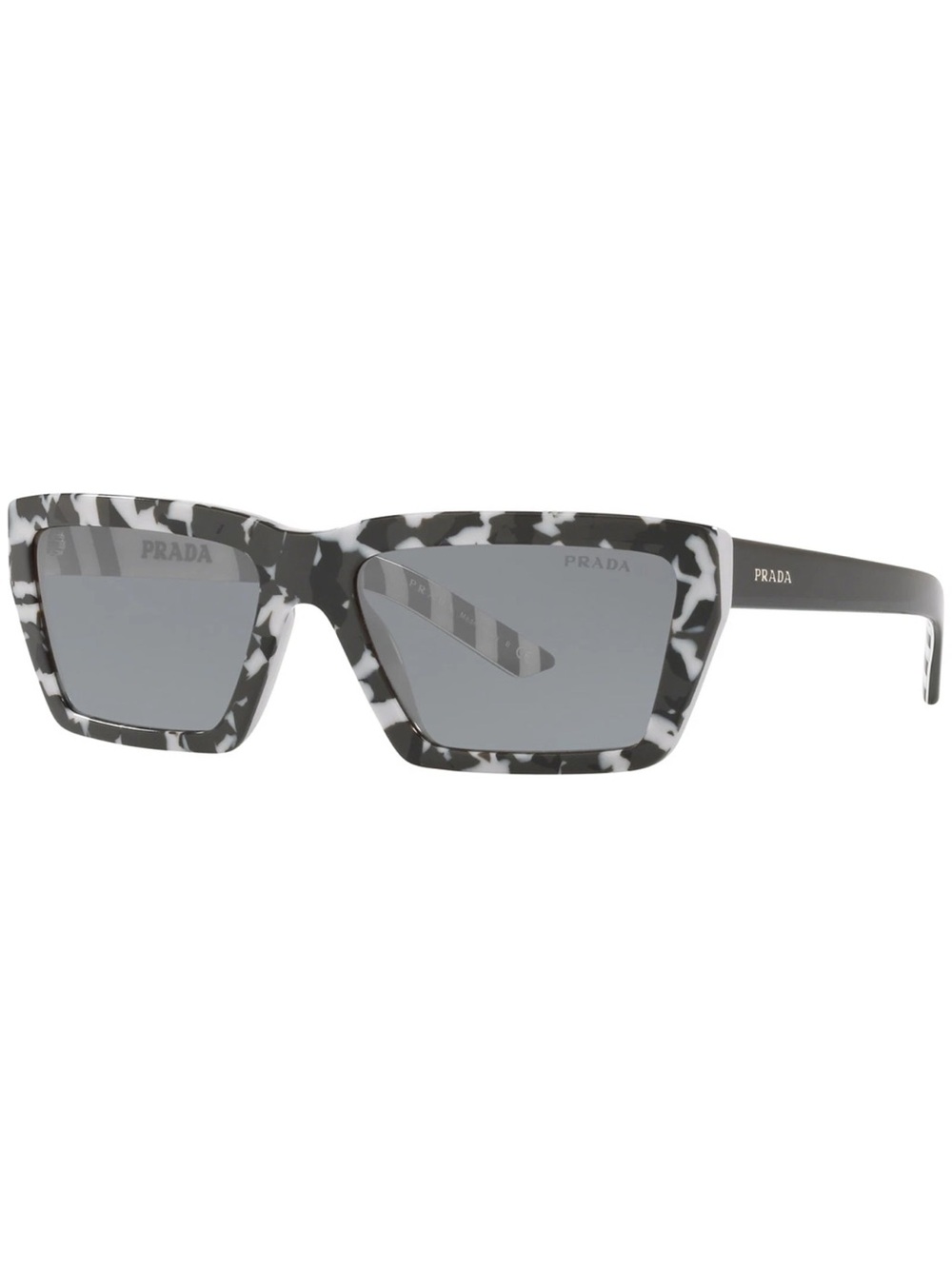 Prada Black and Gray Rimless Sunglasses Arm